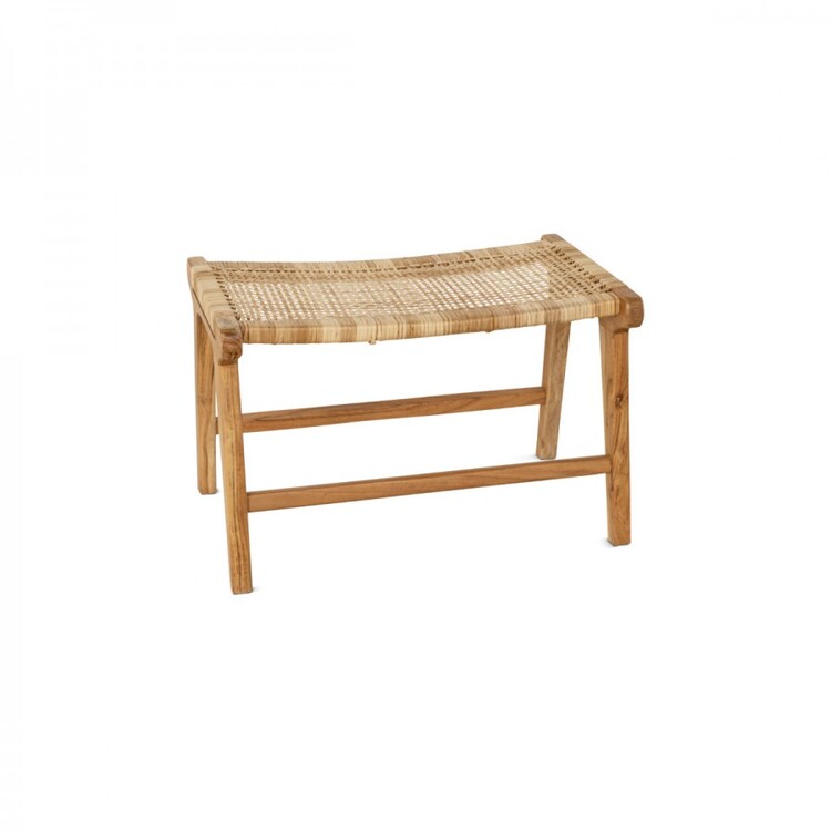 Madrisana Acacia and Rattan Woven Footstool from Accessories for the Home Madrisana Acacia and Rattan Woven Footstool from Accessories for the Home