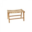 Madrisana Acacia and Rattan Woven Footstool from Accessories for the Home