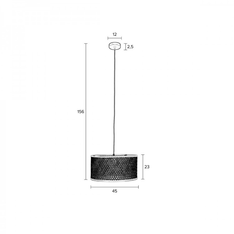 Isla Natural & Black Bamboo Pendant Lamp (2 sizes) from Accessories for the Home Isla Natural & Black Bamboo Pendant Lamp (2 sizes) from Accessories for the Home
