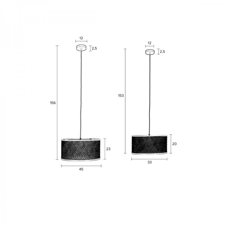Isla Natural & Black Bamboo Pendant Lamp (2 sizes) from Accessories for the Home Isla Natural & Black Bamboo Pendant Lamp (2 sizes) from Accessories for the Home