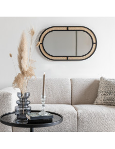 Aida Oval Mirror with Rattan Frame from Accessories for the Home