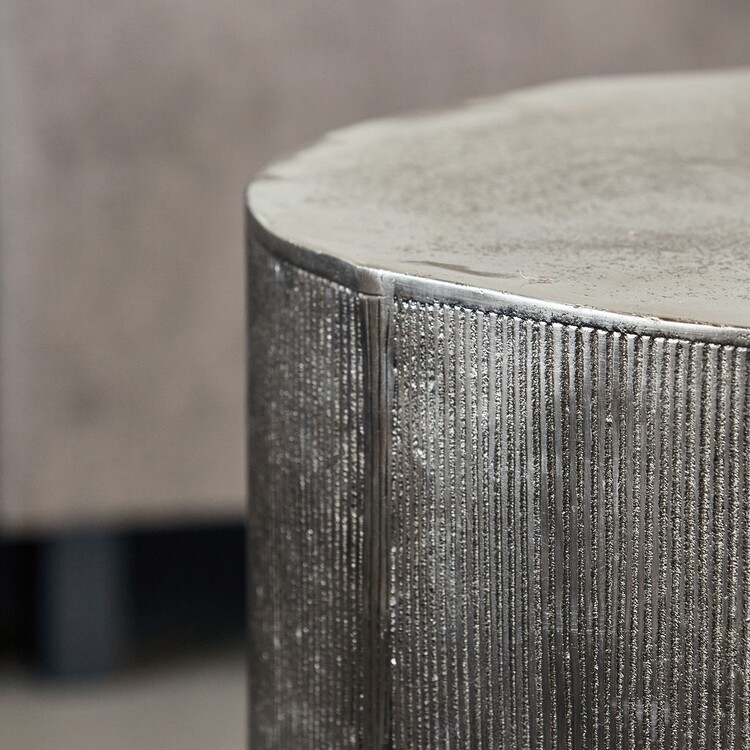 Rota Brushed Silver Low Coffee Table (50cm Dia) from Accessories for the Home Rota Brushed Silver Low Coffee Table (50cm Dia) from Accessories for the Home