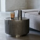 Rota Brushed Silver Low Coffee Table (50cm Dia) from Accessories for the Home