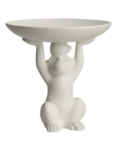 Nordal CICELY White Ceramic Feet Cake Stand