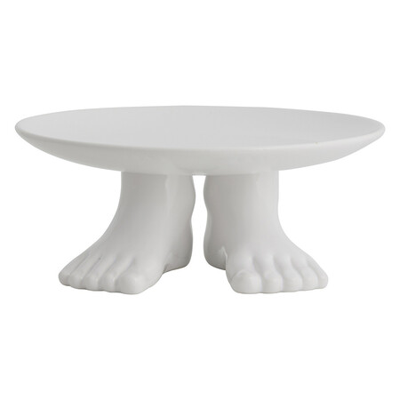 Nordal CICELY White Ceramic Feet Cake Stand from Accessories for the Home 2