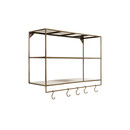Meghana Brass Wall Shelf with Hooks from Accessories for the Home