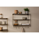 Meghana Brass Wall Shelf with Hooks from Accessories for the Home
