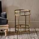 Nakuru Brass and Glass Circular Drinks Table from Accessories for the Home