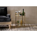 Nakuru Brass and Glass Circular Drinks Table from Accessories for the Home