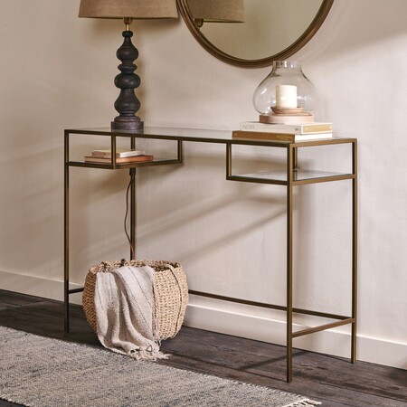 Nakuru Brass and Glass Console Table from Accessories for the Home