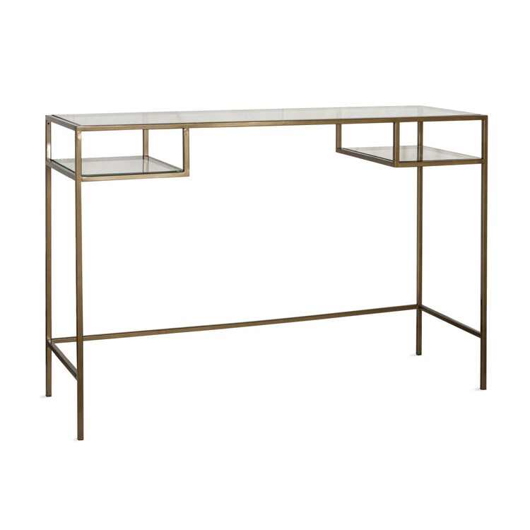 Nakuru Brass and Glass Console Table from Accessories for the Home Nakuru Brass and Glass Console Table from Accessories for the Home