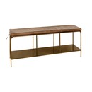 Mahi Brass & Tan Leather Bench from Accessories for the Home