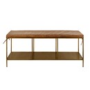 Mahi Brass & Tan Leather Bench from Accessories for the Home