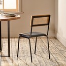 Iswa Black Leather and Rattan Dining Chair from Accessories for the Home