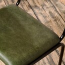 Iswa Green Leather and Rattan Dining Chair from Accessories for the Home