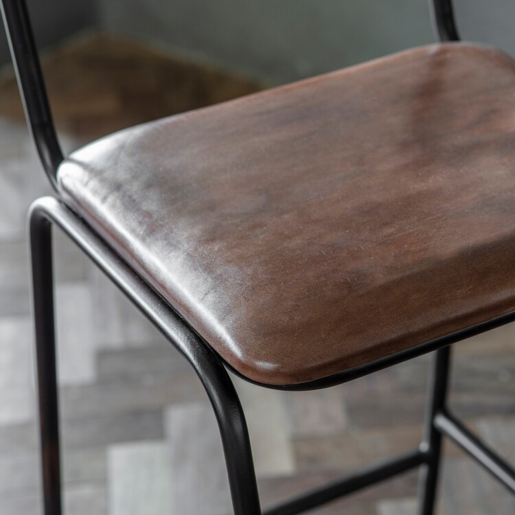 Iswa Tan Leather and Rattan Counter Stool from Accessories for the Home