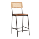 Iswa Tan Leather and Rattan Counter Stool from Accessories for the Home