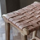 Handwoven leather seat on the Adembi Woven Leather Counter Stool from Accessories for the Home