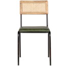 Iswa Green Leather and Rattan Dining Chair from Accessories for the Home