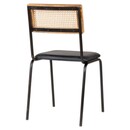 Iswa Black Leather and Rattan Dining Chair from Accessories for the Home