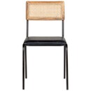 Iswa Black Leather and Rattan Dining Chair from Accessories for the Home