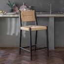 Lohanda Black Acacia Wood and Grass Counter Stool from Accessories for the Home