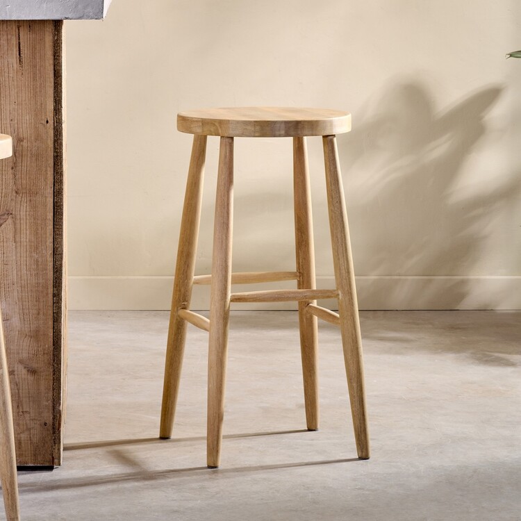 Mengwi Natural Mango Wood Bar Stool 