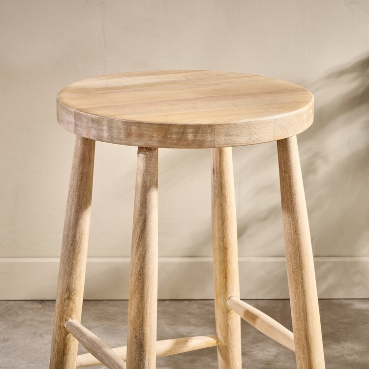 Mengwi Natural Mango Wood Bar Stool from Accessories for the Home Mengwi Natural Mango Wood Bar Stool from Accessories for the Home