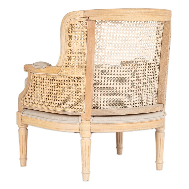 Kaziria Cane and Linen Armchair - Natural from Accessories for the Home