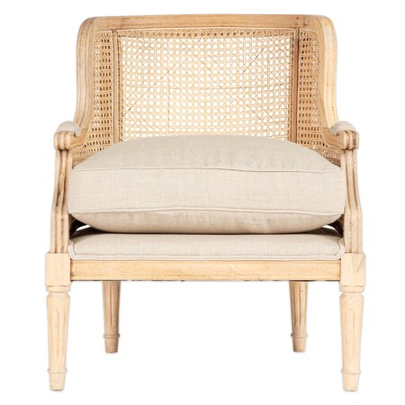 Kaziria Cane and Linen Armchair - Natural from Accessories for the Home 2