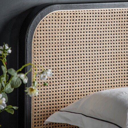 Stella Black Wood and Rattan Bed - Double or Kingsize from Accessories for the Home 2
