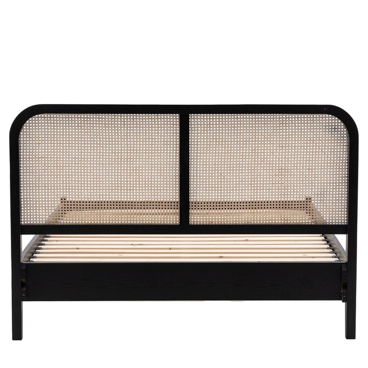 Stella Black Wood and Rattan Bed - Double or Kingsize from Accessories for the Home