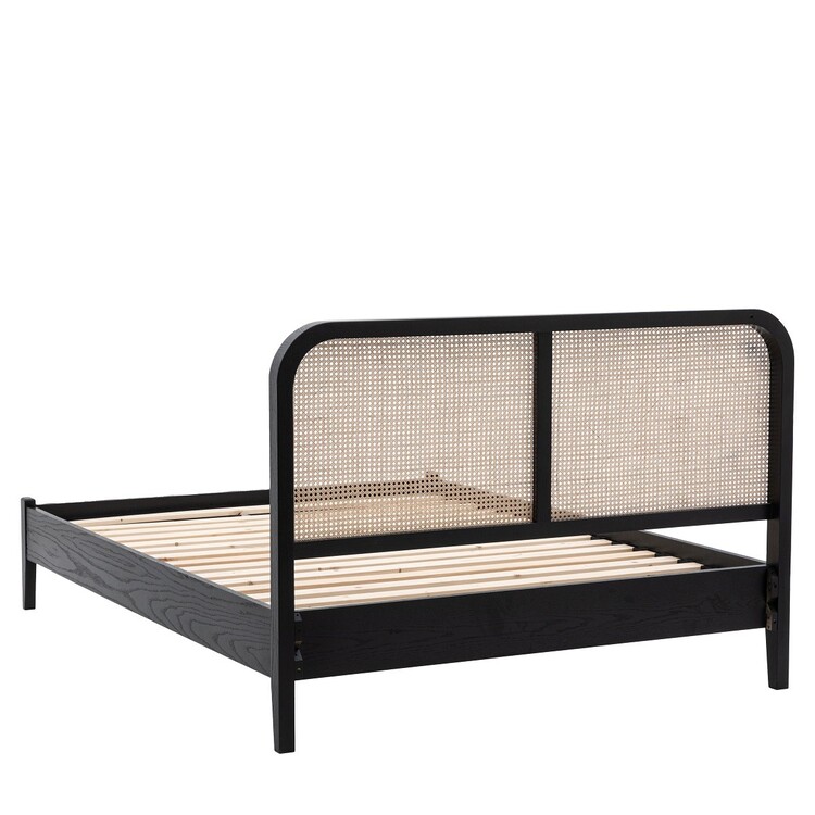 Stella Black Wood and Rattan Bed - Double or Kingsize from Accessories for the Home