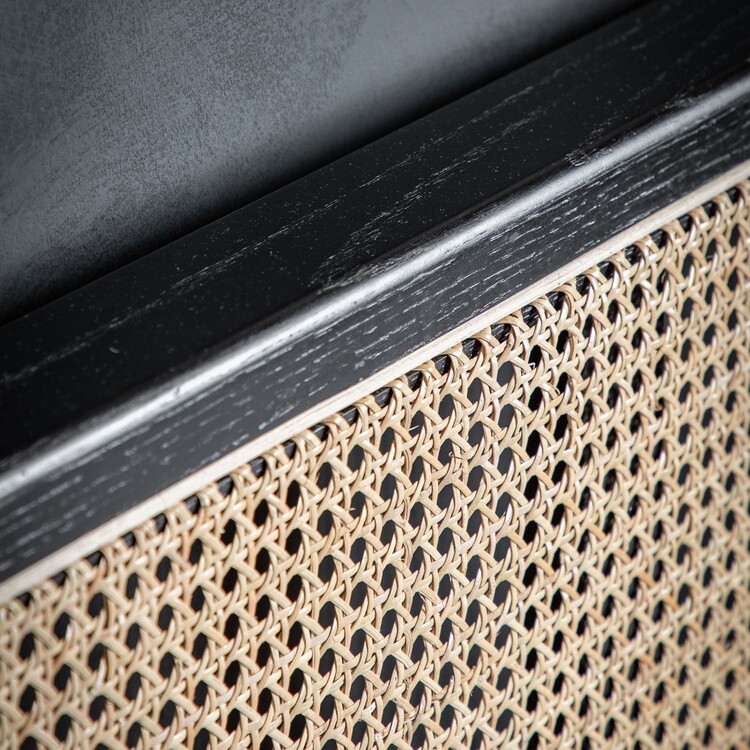 Stella Black Wood and Rattan Bed - Double or Kingsize from Accessories for the Home