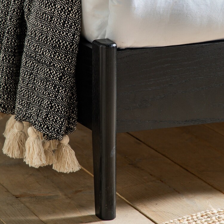 Stella Black Wood and Rattan Bed - Double or Kingsize from Accessories for the Home