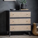 Stella Black Wood and Rattan Chest of Drawers from Accessories for the Home