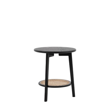 Black and deals rattan side table