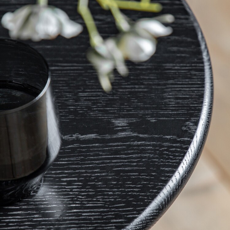 Stella Black Wood and Rattan Bedside Table from Accessories for the Home