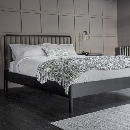 Laholm Black Oak Spindle Bed - Double or Kingsize from Accessories for the Home 2