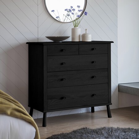 Laholm Black Oak Chest of Drawers from Accessories for the Home