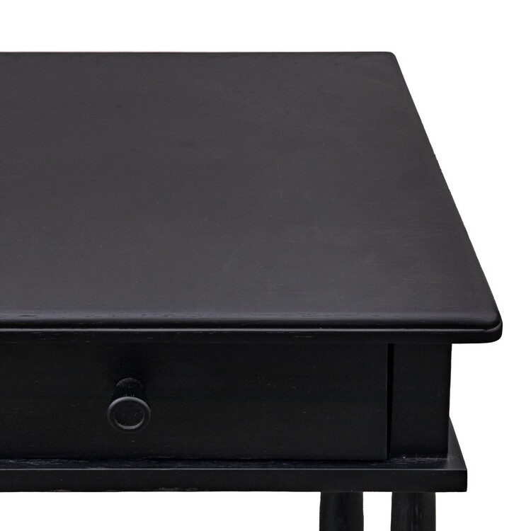Laholm Black Oak Bedside Table with Drawer from Accessories for the Home