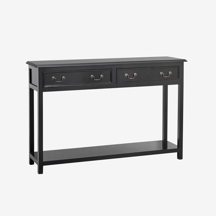Nordal Moss Black Mango Wood Console Table from Accessories for the Home Nordal Moss Black Mango Wood Console Table from Accessories for the Home
