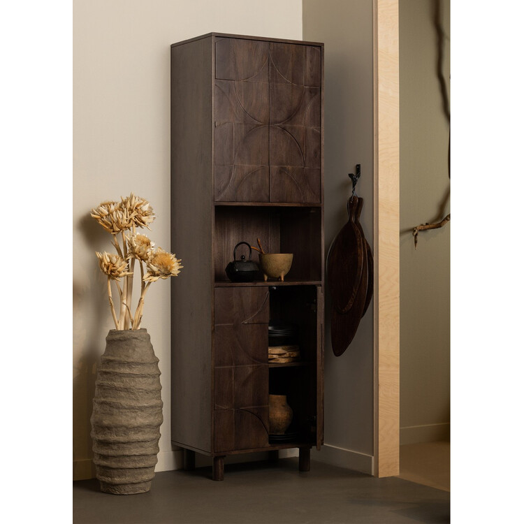 Mango wood tall deals cabinet