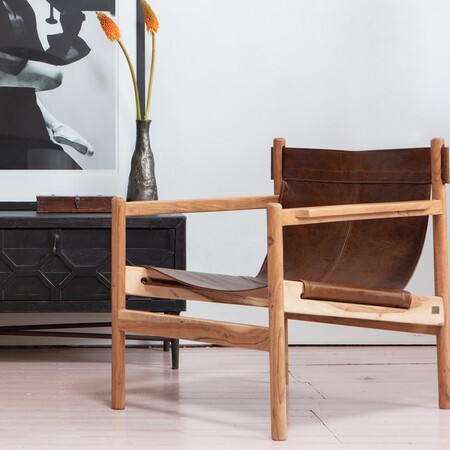 Leather sling store armchair