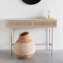 Amaya Rattan & Iron 2 Drawer Console Table from Accessories for the Home