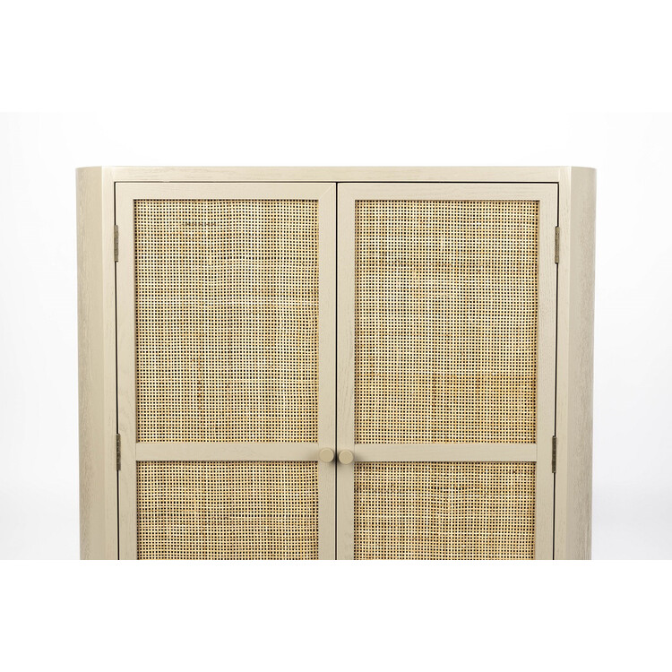 Amaya Rattan & Iron 2 Door Cabinet from Accessories for the Home Amaya Rattan & Iron 2 Door Cabinet from Accessories for the Home