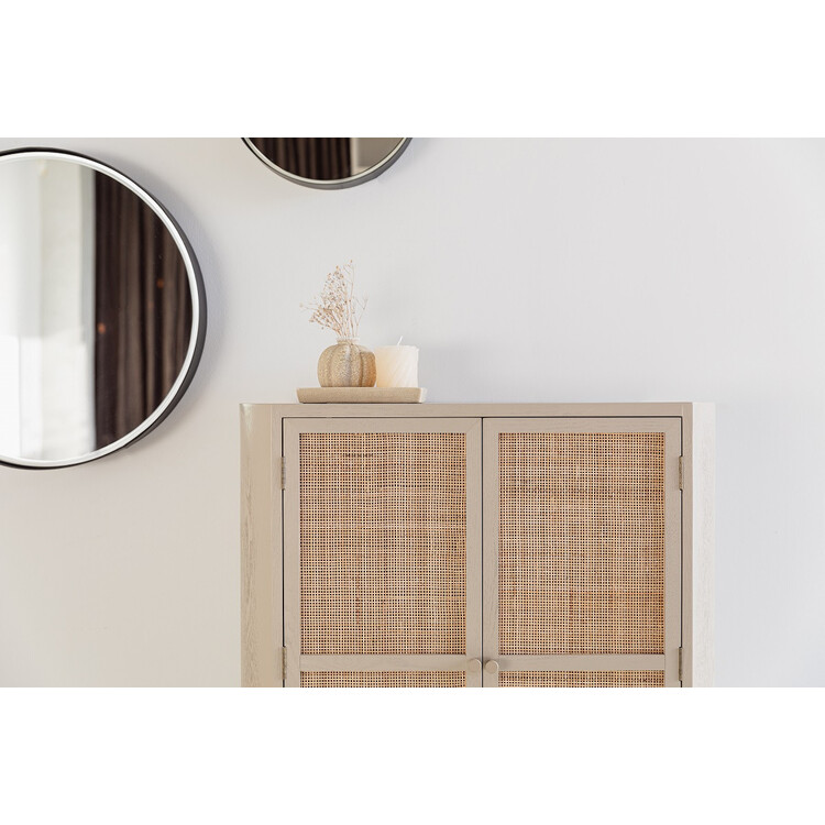Amaya Rattan & Iron 2 Door Cabinet from Accessories for the Home Amaya Rattan & Iron 2 Door Cabinet from Accessories for the Home