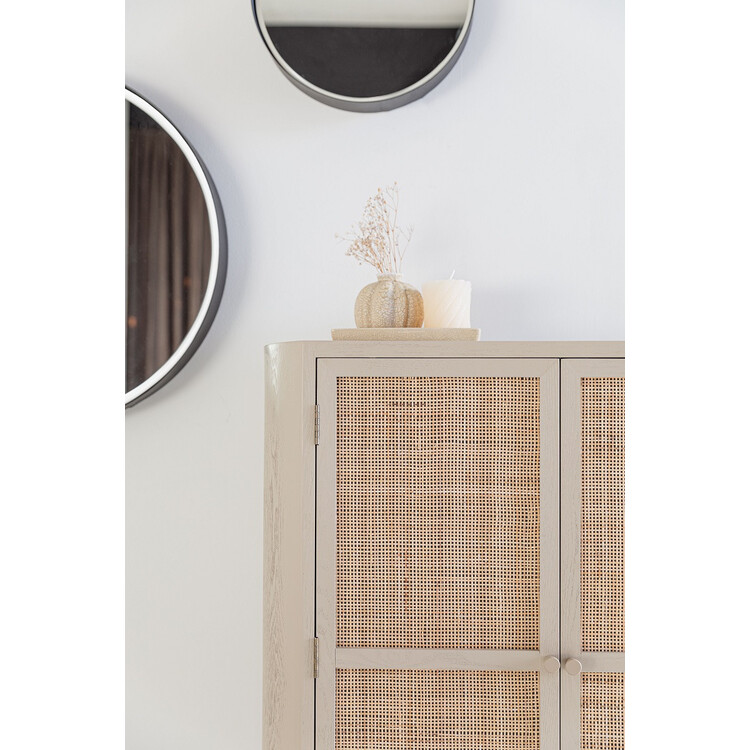 Amaya Rattan & Iron 2 Door Cabinet from Accessories for the Home Amaya Rattan & Iron 2 Door Cabinet from Accessories for the Home