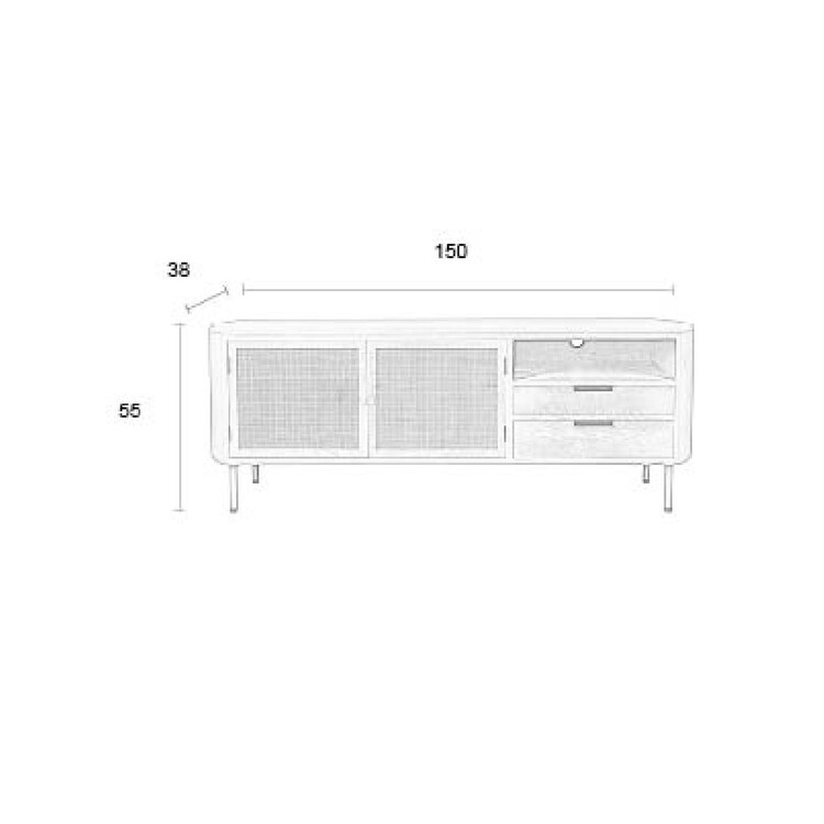 Amaya Rattan & Iron Sideboard from Accessories for the Home Amaya Rattan & Iron Sideboard from Accessories for the Home