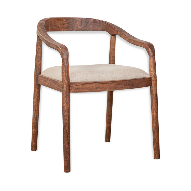 Anbu Acacia Upholstered Dining Chair- Washed Walnut from Accessories for the Home